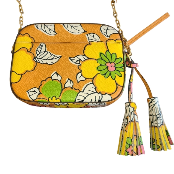 RARE Tory Burch McGraw floral-print crossbody bag GUC Spring - Picture 9 of 15